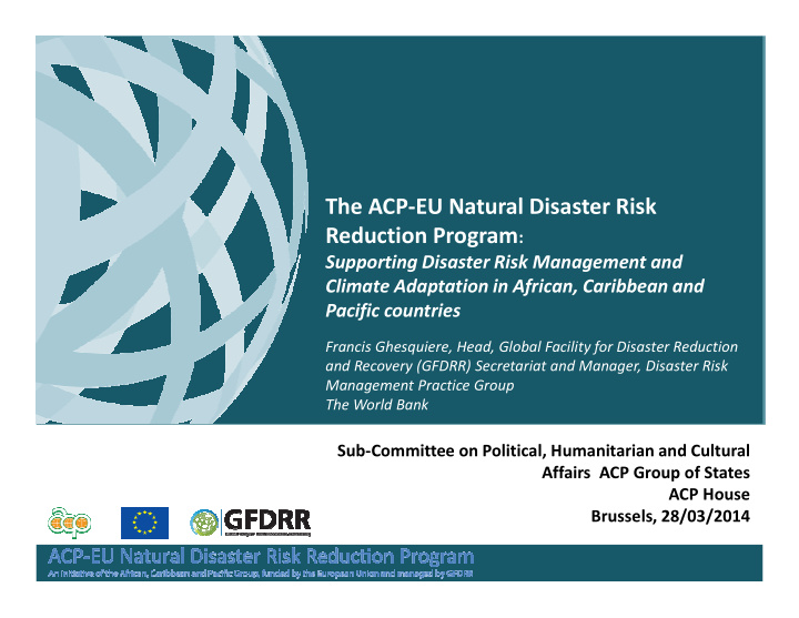 the acp eu natural disaster risk
