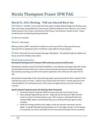 Nicola  Thompson  Fraser  SFM  PAG           March  31,  2011