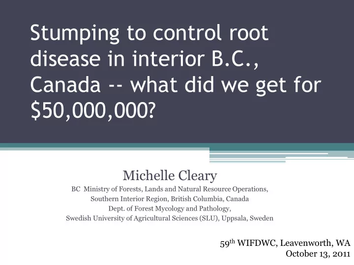 stumping to control root