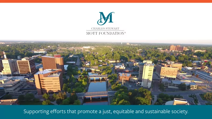 supporting efforts that promote a just equitable and