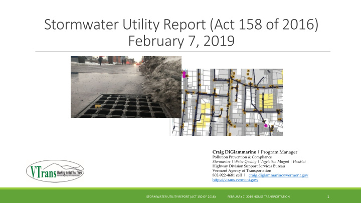 stormwater utility report act 158 of 2016 february 7 2019