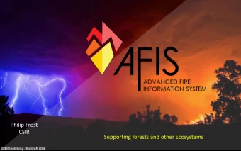 CSIR  Supporting forests and other Ecosystems  Animated fires and  Vegetation condition from  MODIS