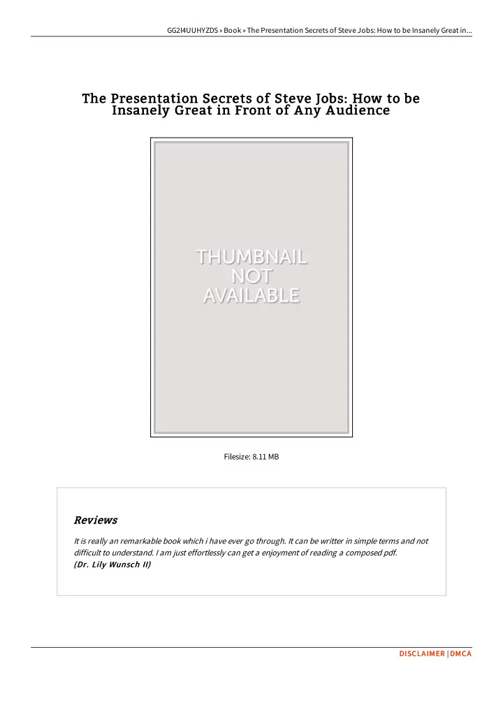 the presentation secrets of steve jobs how to be the