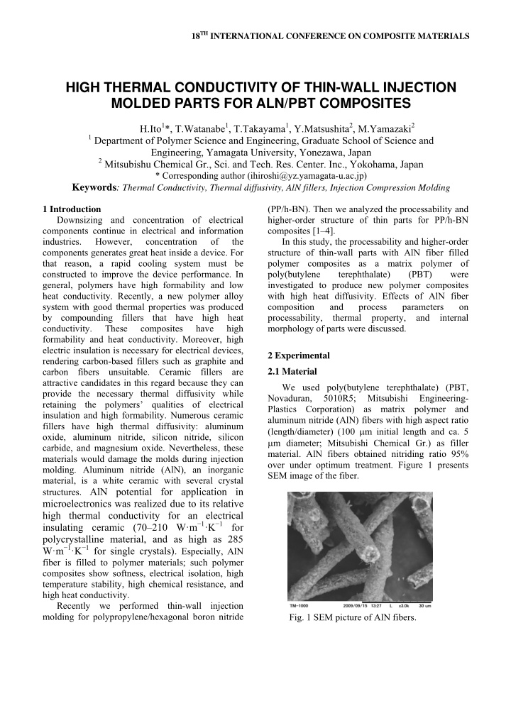 high thermal conductivity of thin wall injection molded