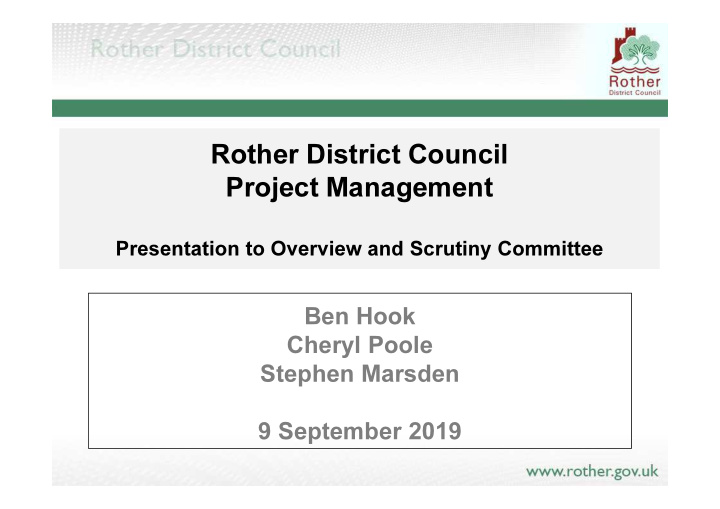 rother district council project management