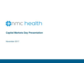 Capital Markets Day Presentation  November 2017  Disclaimer  This information contained in the