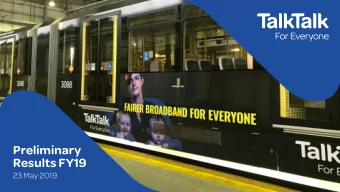 Preliminary  Results FY19  23 May 2019  Agenda  2.  Financial Review  Kate Ferry  1.  FY19 Overview