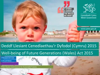 Well-being of Future Generations (Wales) Act 2015  Future Generations Bill  PRESENTATION