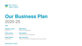 Our Business Plan  2020-25  Alastair Lyons  Mike Davis  Chairman  Director of Regulation  Chris