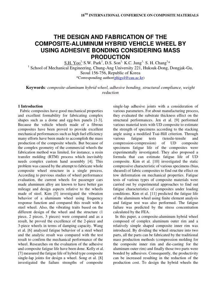 the design and fabrication of the composite aluminum