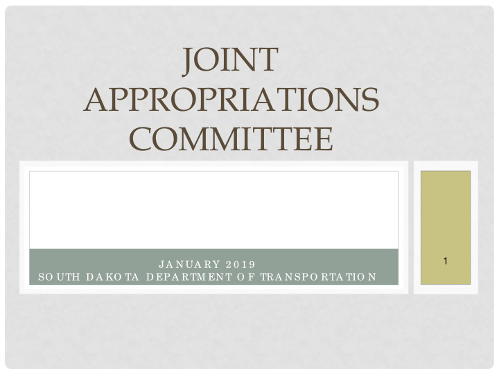 joint appropriations committee