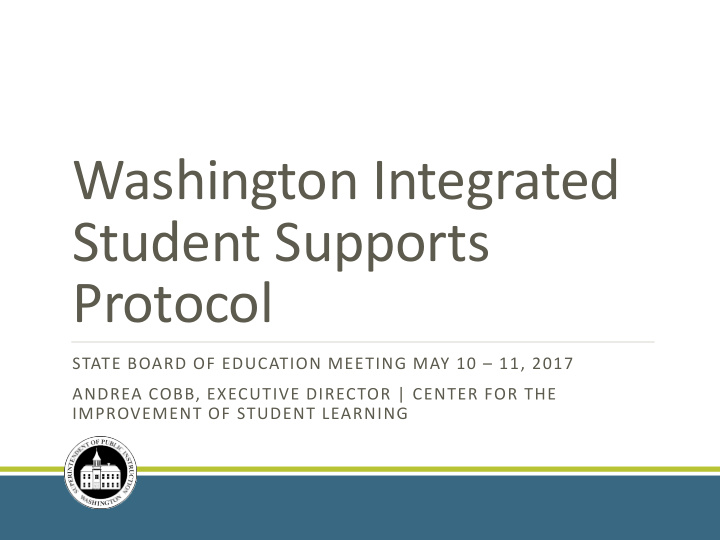 washington integrated student supports protocol