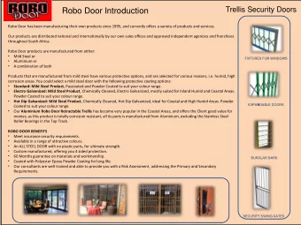 Robo Door Introduction  Robo Door has been manufacturing their own products since 1995, and