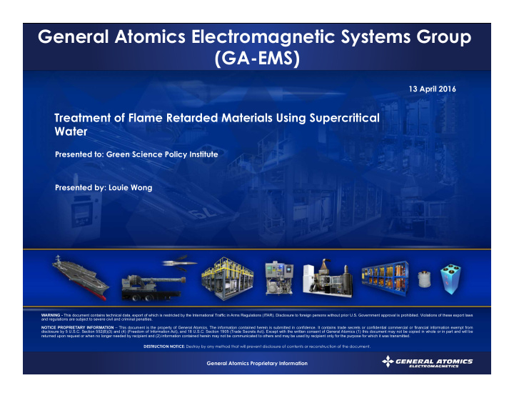 general atomics electromagnetic systems group ga ems