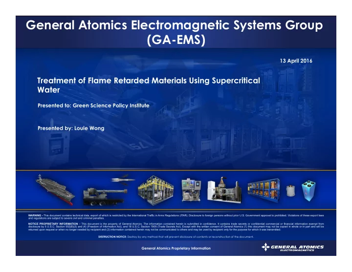 general atomics electromagnetic systems group ga ems