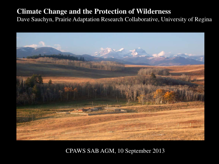 climate change and the protection of wilderness