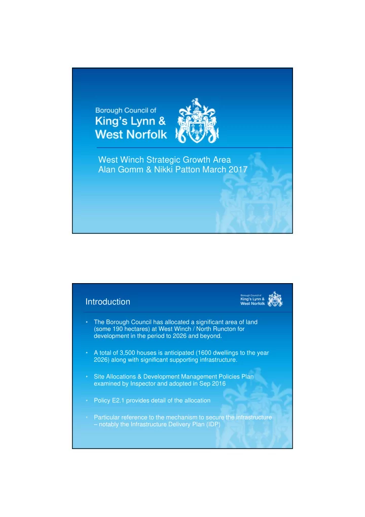 west winch strategic growth area alan gomm nikki patton