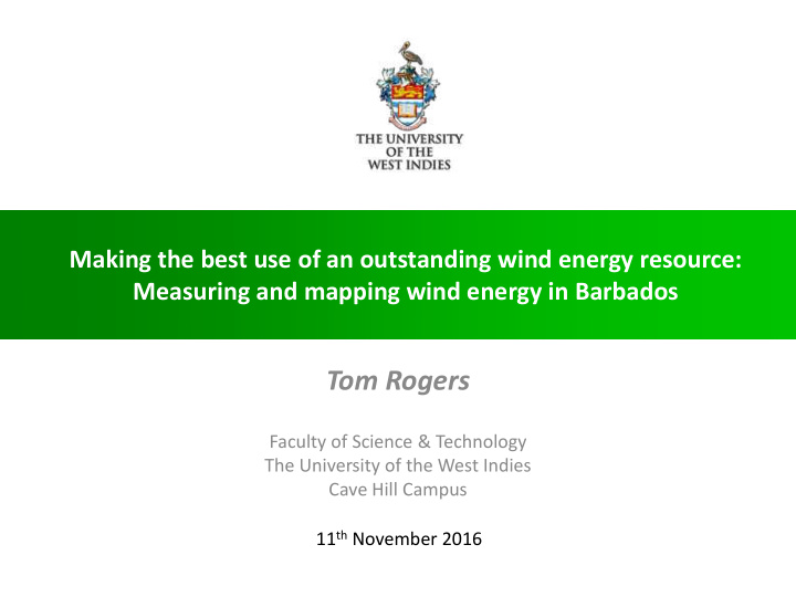 barbados has an excellent wind resource