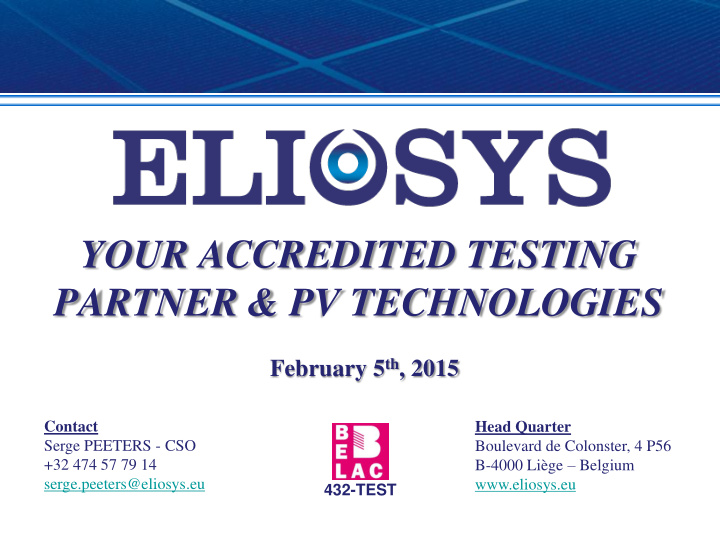 your accredited testing partner pv technologies