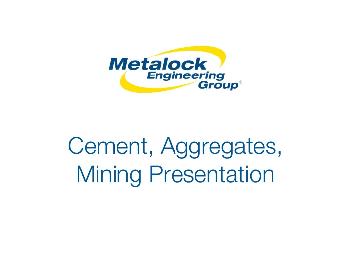 cement aggregates mining presentation cement aggregates