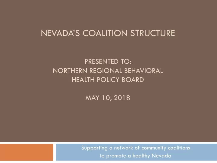 nevada s coalition structure
