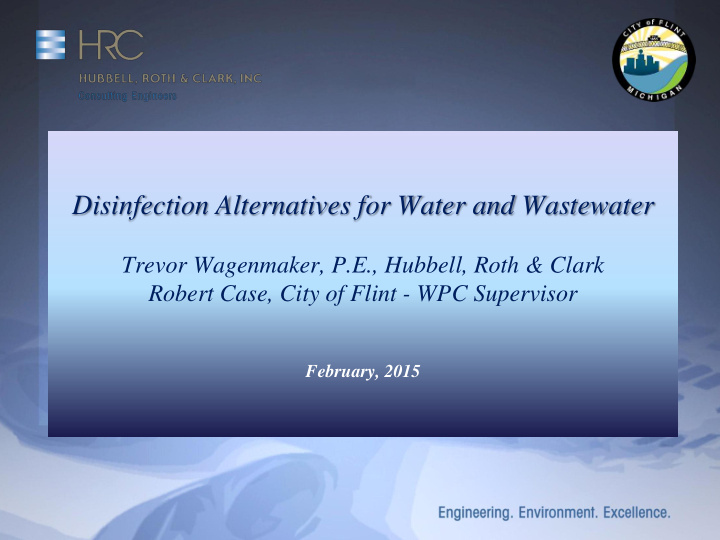 disinfection alternatives for water and wastewater