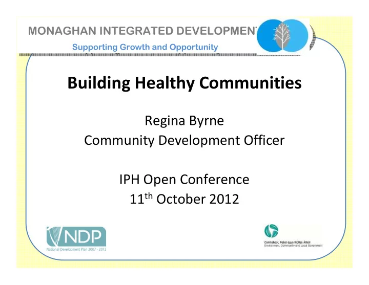 building healthy communities