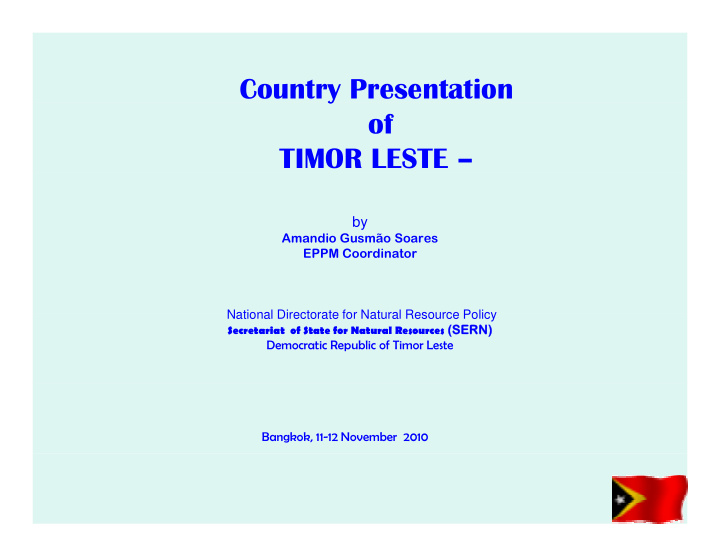 country presentation y of timor leste