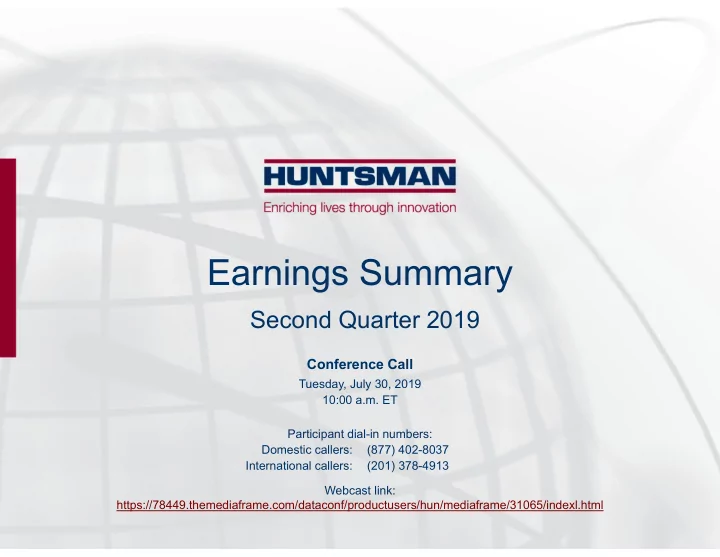 earnings summary