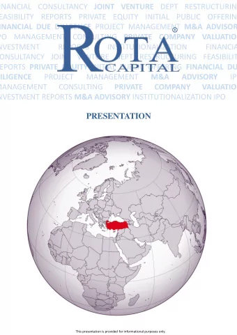 INVESTMENT REPORTS M&amp;A ADVISORY INSTITUTIONALIZATION IPO  PRESENTATION  This presentation is
