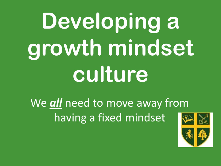 developing a growth mindset culture