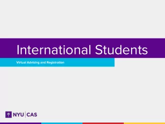 International Students  Academic Advising  The College of Arts and Science has an International