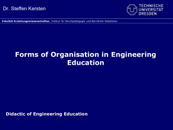 Education  Didactic of Engineering Education  Didactic-methodical design  of engineering education