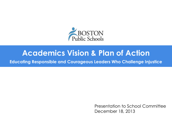 academics vision plan of action