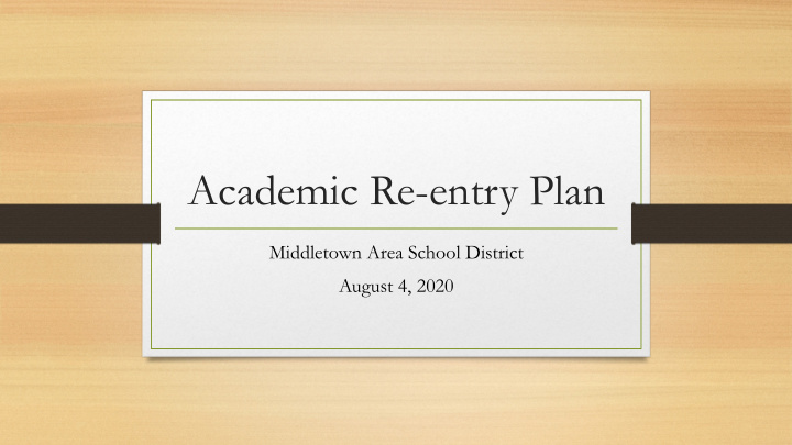 academic re entry plan
