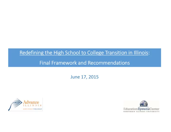 rede defi fini ning ng the the hi high gh schoo school to