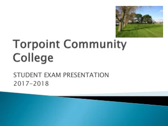 STUDENT EXAM PRESENTATION  2017-2018  May/Ju  June  ne Extern  rnal  al Exams is 14/5  /5/1  /18