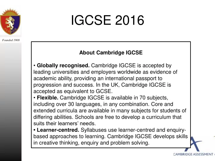 igcse 2016
