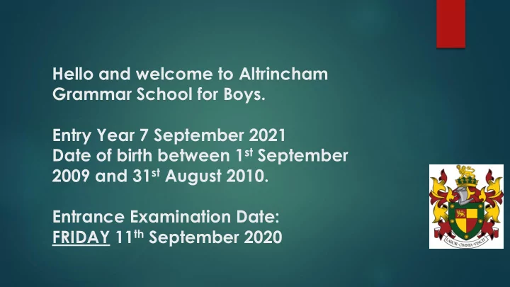 friday 11 th september 2020 hello and welcome to