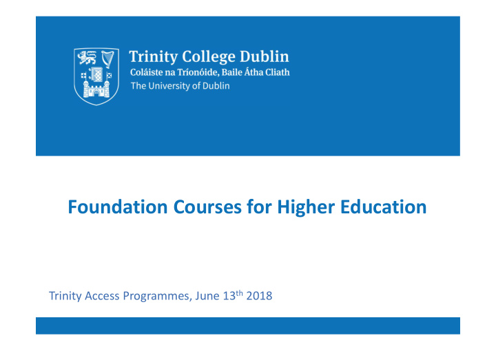 foundation courses for higher education