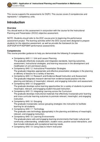 Introduction  Overview  You should work on this assessment in conjunction with the course for the