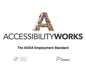 The AODA Employment Standard  Ontario Chamber of Commerce  The Ontario Chamber of Commerce (OCC)