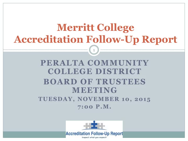 accreditation follow up report