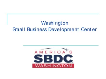 Washington mall Business Development Center  S  Statewide Presence  SBDC Program History  Small