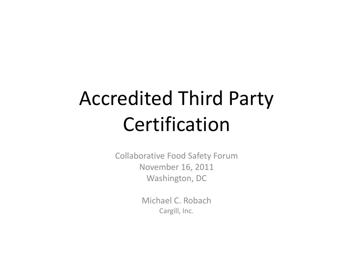 certification