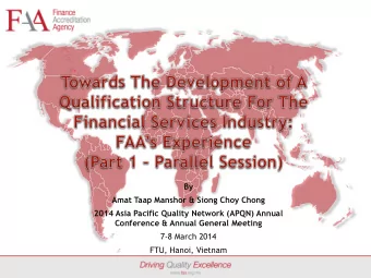 By  Amat Taap Manshor &amp; Siong Choy Chong  2014 Asia Pacific Quality Network (APQN) Annual