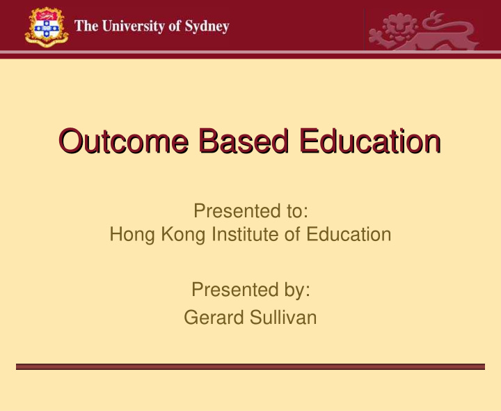 outcome based education outcome based education