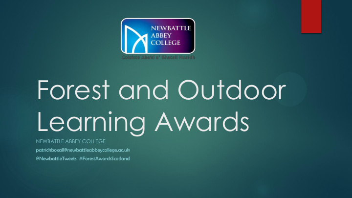 forest and outdoor learning awards