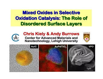 Mixed Oxides in Selective  Mixed Oxides in Selective  Mixed Oxides in Selective  Mixed Oxides in