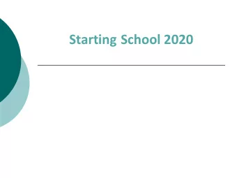 Starting School 2020  Choosing a school    How do I know which school is right for my  child?